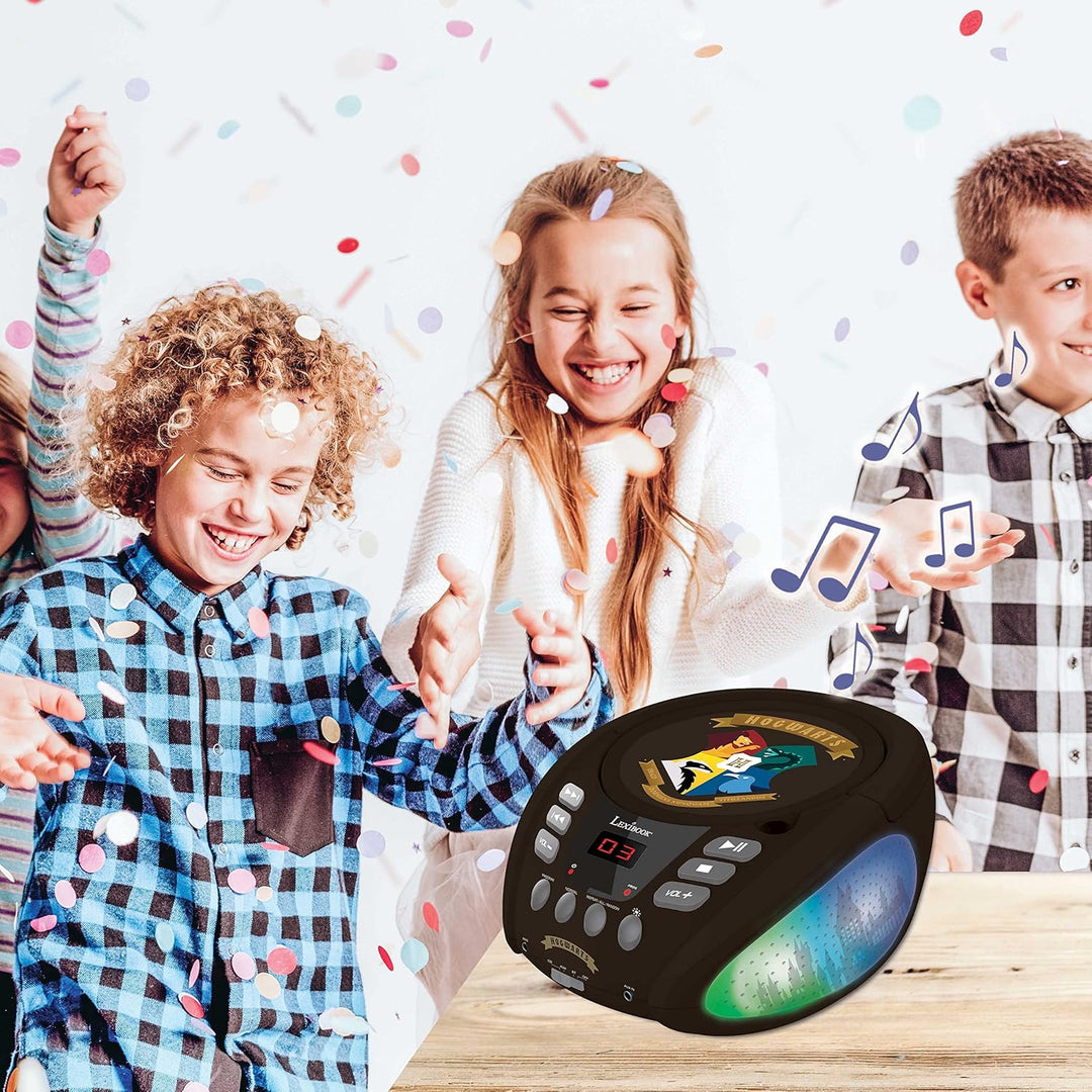 Lexibook, Harry Potter, Bluetooth-CD-Player für Kinder, tragbar, mehrfarbige Lichteffekte, Mikrofona