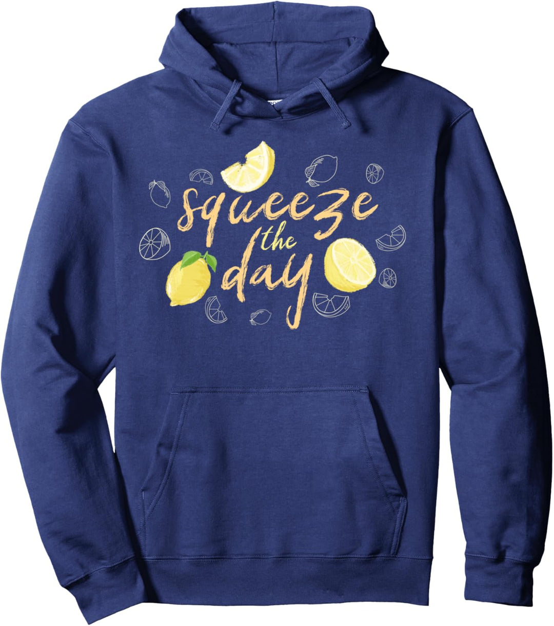 Squeeze The Day Lemon Sketches Pullover Hoodie