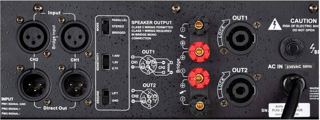 Pronomic XA-800 Endstufe - Stereo-Leistungsverstärker mit 2x 1900 Watt an 2 Ohm - Lüfter automatisch