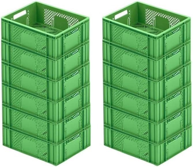 PROREGAL CHEFGASTRO SuperSparSet 12x Eurobehälter Obst- und Gemüsekasten | HxBxT 14,2x30x40cm | 13 L