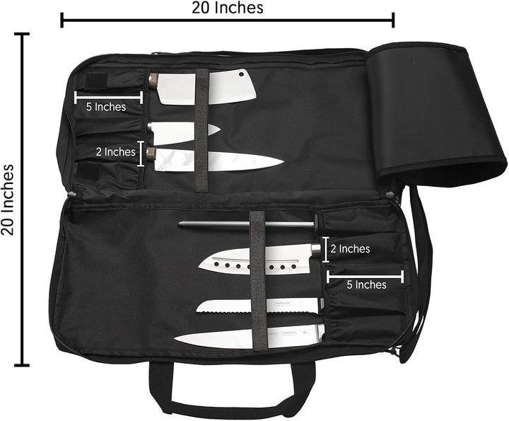 EVERPRIDE Messertasche mit 20 Taschen Schwarz, Schwarz