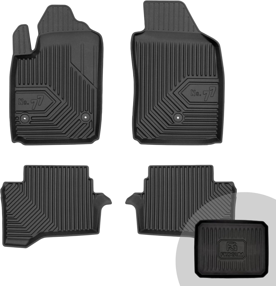 FROGUM No.77 Gummimatten Ganzjahresset von Auto Fussmatten Autofussmatten für FIAT 500e I 2015-2020