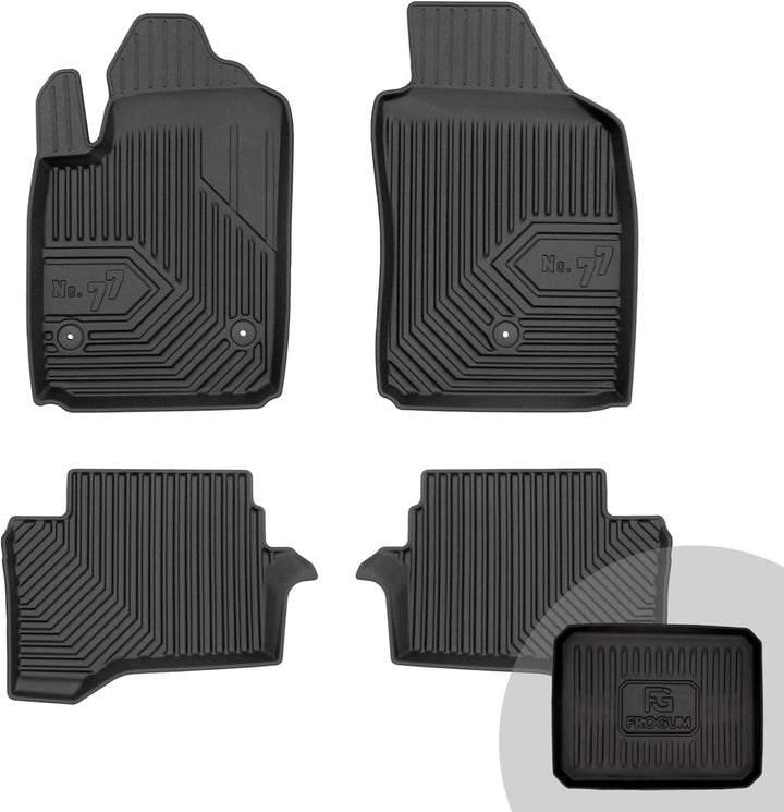 FROGUM No.77 Gummimatten Ganzjahresset von Auto Fussmatten Autofussmatten für FIAT 500e I 2015-2020