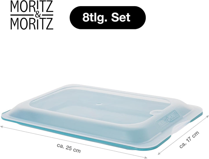 Moritz &amp; Moritz 8er Set Aufschnittbox stapelbar - Frischhaltedosen mit Deckel zur Aufbewahrung von W