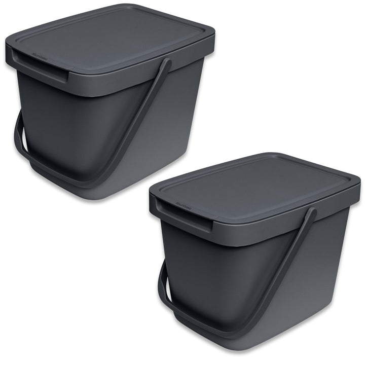 YourCasa 2 STK. Biomülleimer Küche - 6L Komposteimer für alltäglichen Biomüll - Mit Deckel und Wanda
