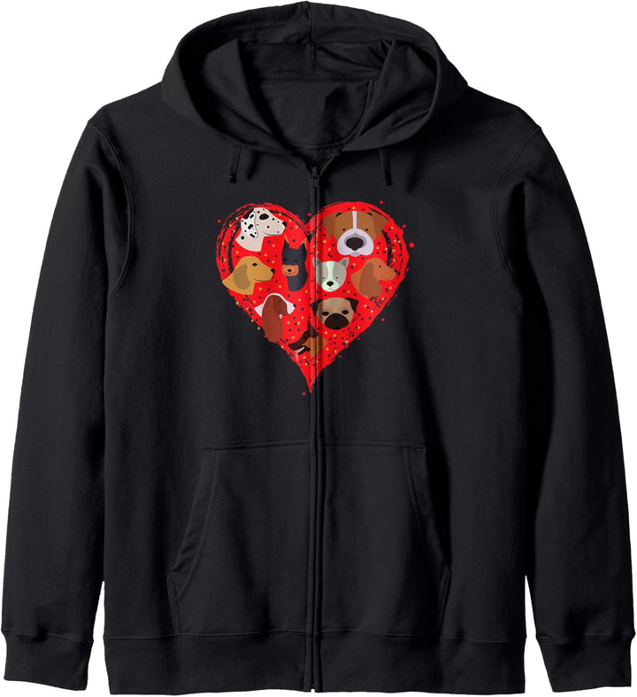 Hundeliebe Herzmuster Kapuzenjacke