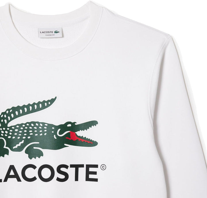 Lacoste Herren Sweatshirt SH1281, Männer Pullover,sportlicher Sweater,Logo M Weiss, M White (001)