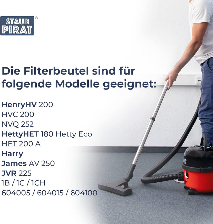20 Staubsaugerbeutel geeignet für Numatic Henry Hetty James - wie Original Hepa Flo NVM1CH 604015