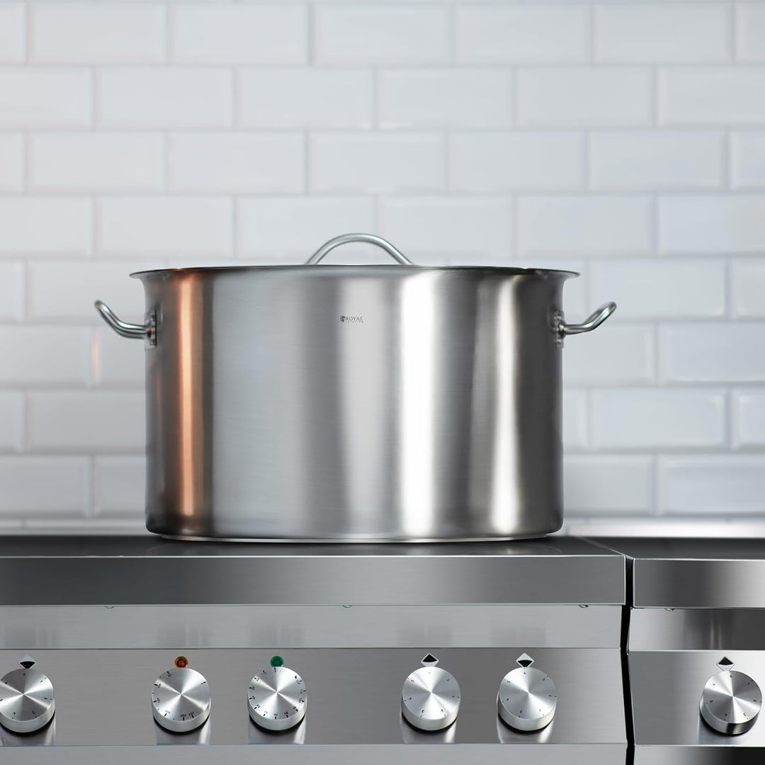 Royal Catering Kochtopf Induktion 44 L Ø 45 cm mit Deckel Edelstahl-Topf Induktionsherd-Topf Indukti