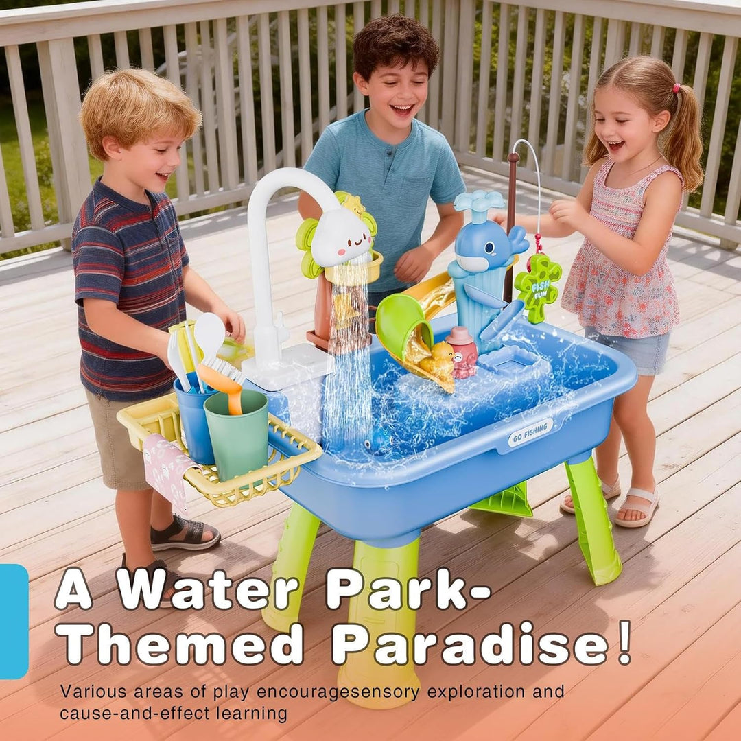 Kinder Wasserspieltisch Für Draussen - Grosser Wassertisch Mit Fliessendem Wasser Und Pumpe | Sandsp