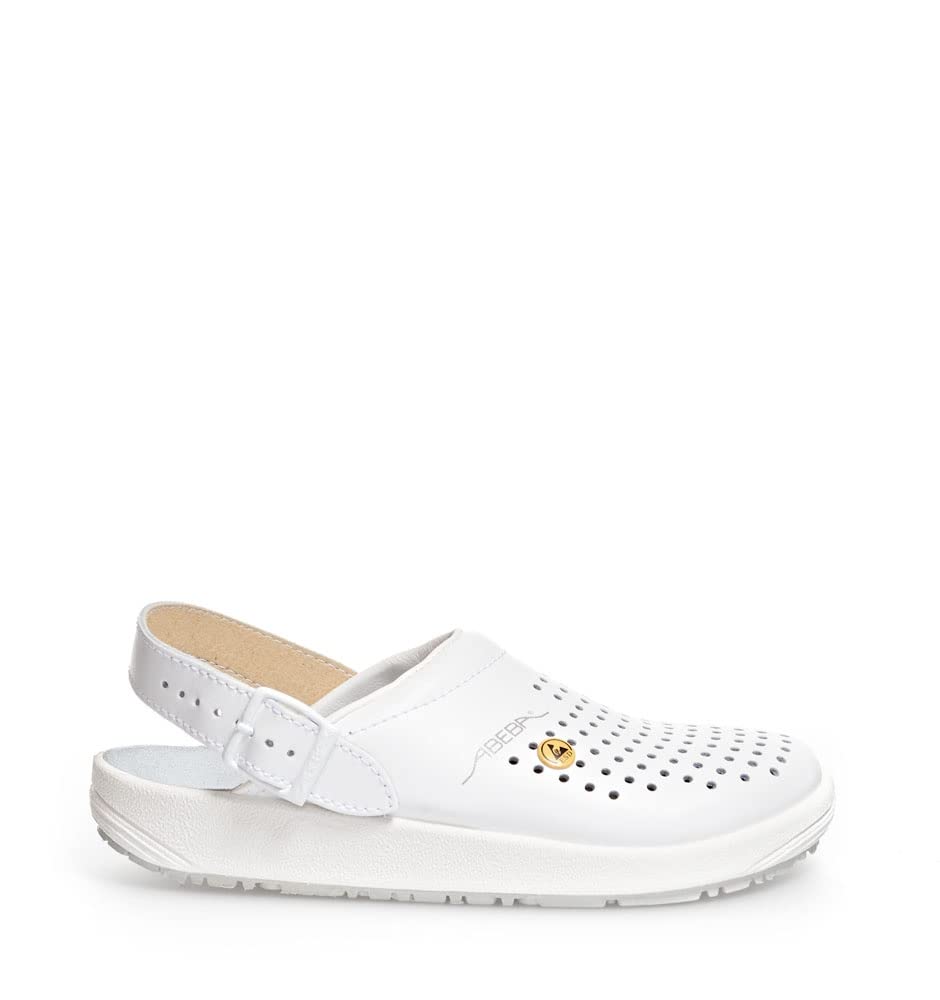 ABEBA 5300 ESD Clogs & Pantoletten rubber Unisex-Arbeitsschuhe weiss 39 EU, 39 EU