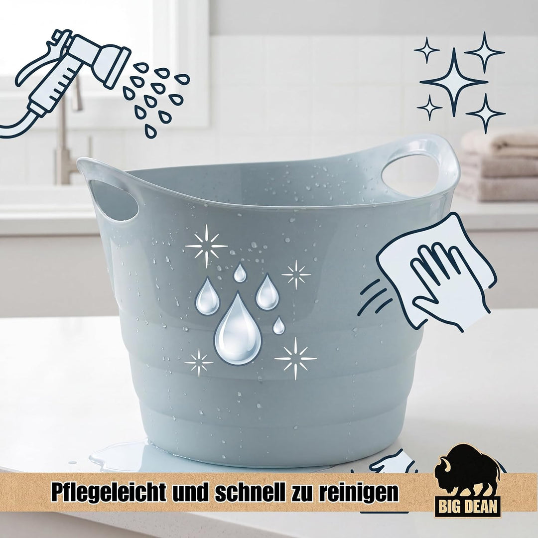 4x Elastischer Gummitrog Trog mit Tragegriffen 50Liter flexibel Gartenkorb | Flexibler Universal Meh