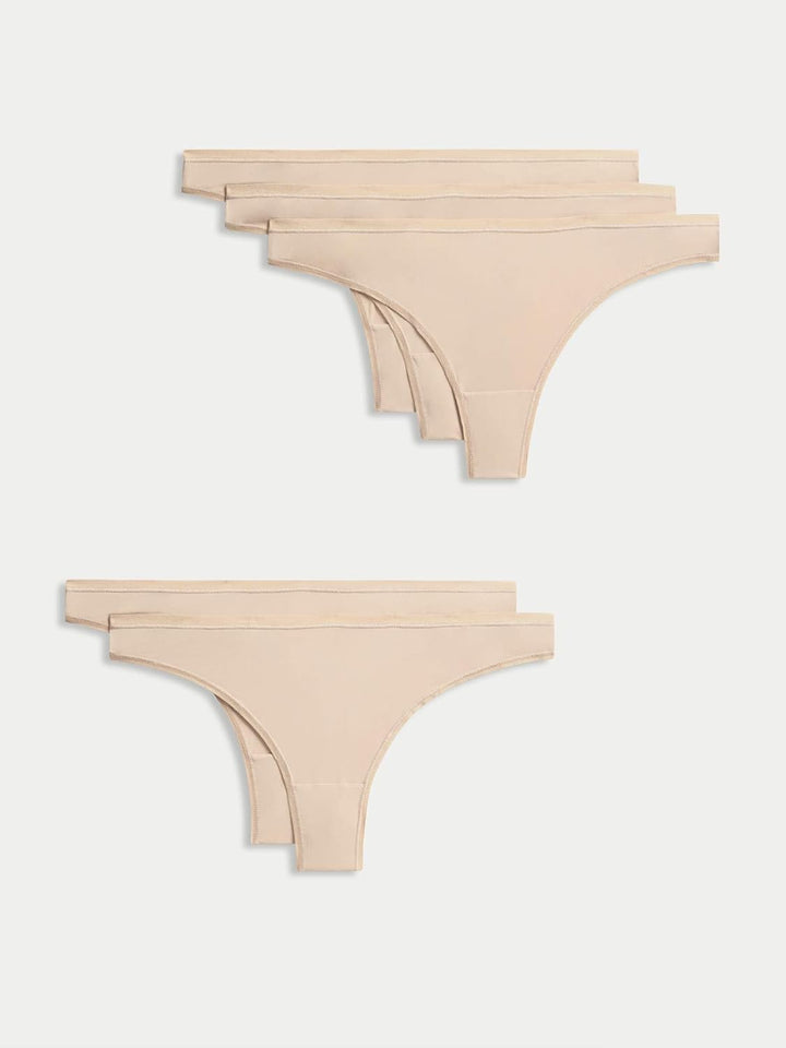 Marks & Spencer 5Er-Pack Tief Sitzende Tangas Aus Mikrofaser Damen, Rose Quartz