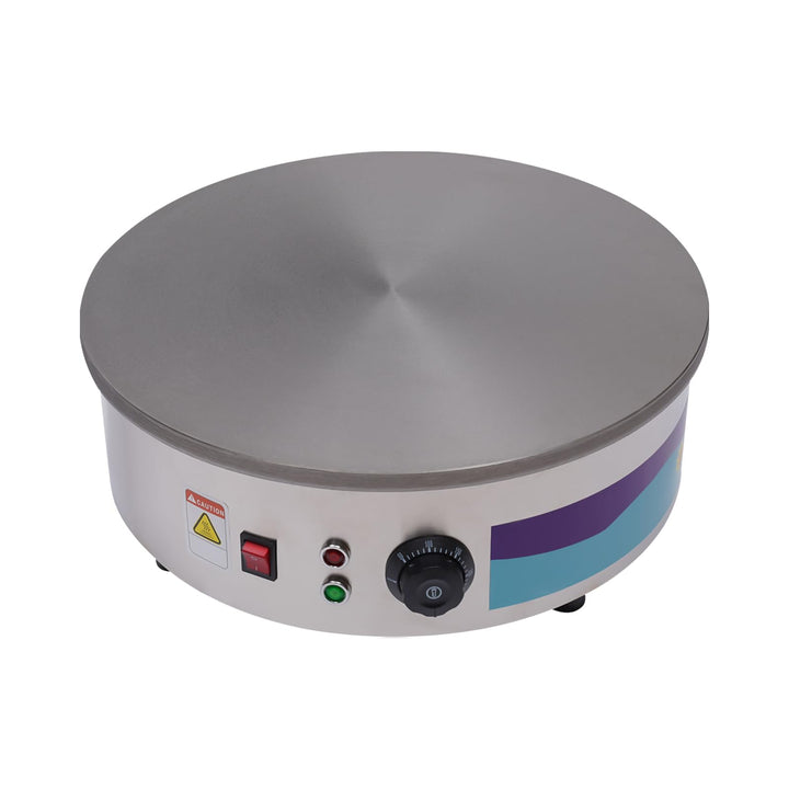 Crepes Maker 45cm Ø, Grosse Backfläche mit 3000W flache Crepe-Grillplatte, 50-300 °C einstellbar, Pr