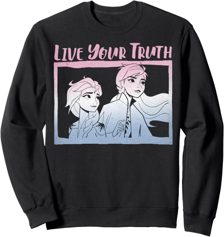 Disney Frozen 2 Anna &amp; Elsa Live Your Truth Gradient Sweatshirt