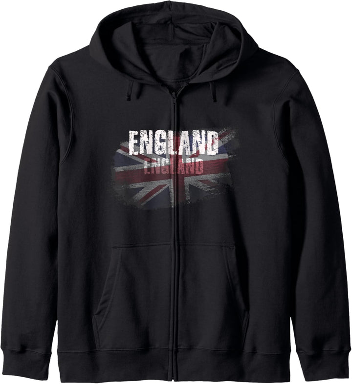 England, Englische Flagge Union Jack Grunge Kapuzenjacke