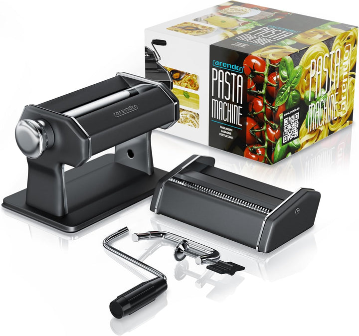 Arendo - Nudelmaschine Pasta Maker – Edelstahl – Nudelpresse – 7 einstellbare Stärken - manuell - Du