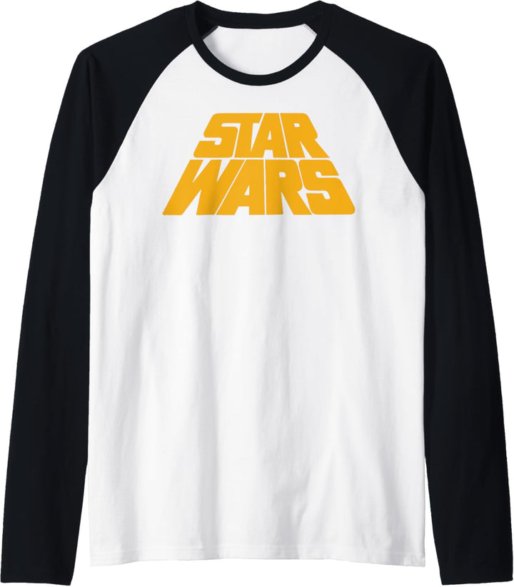 Star Wars Distressed Tilted Yellow Logo Raglan