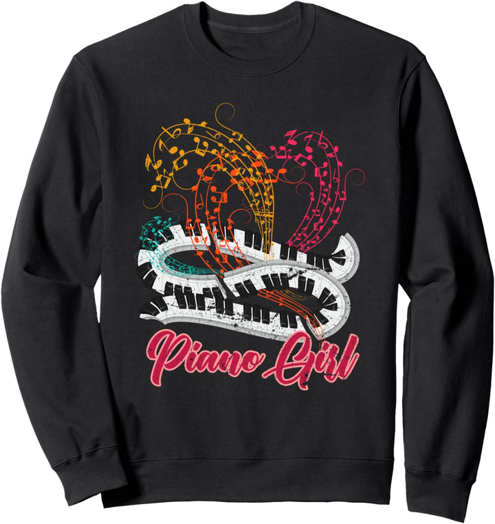 Klavier Mädchen Musiker Klavierspieler Hobby Pianist Piano Sweatshirt