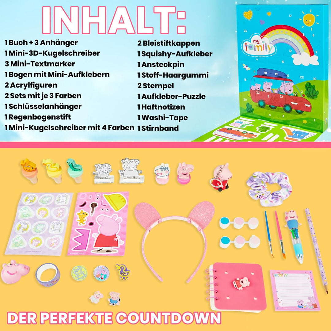 Get Trend Peppa Pig Adventskalender 2025 Kinder Weihnachtskalender mit 24 Türchen & Geschenken, Coun
