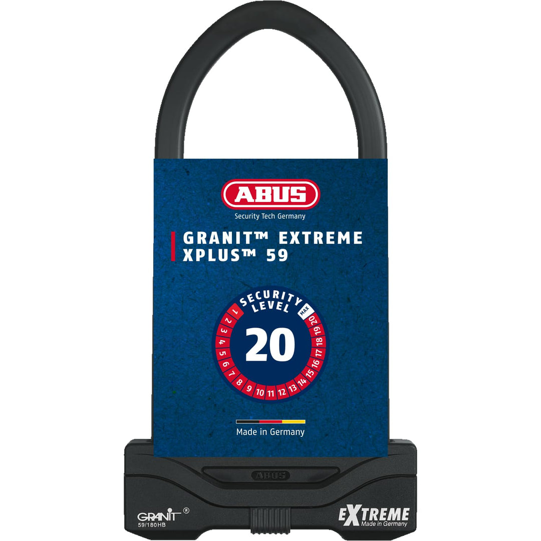 ABUS Bügelschloss Granit Extreme 59 – Motorrad- &amp; Fahrradschloss mit XPlus Zylinder – höchstes ABUS-