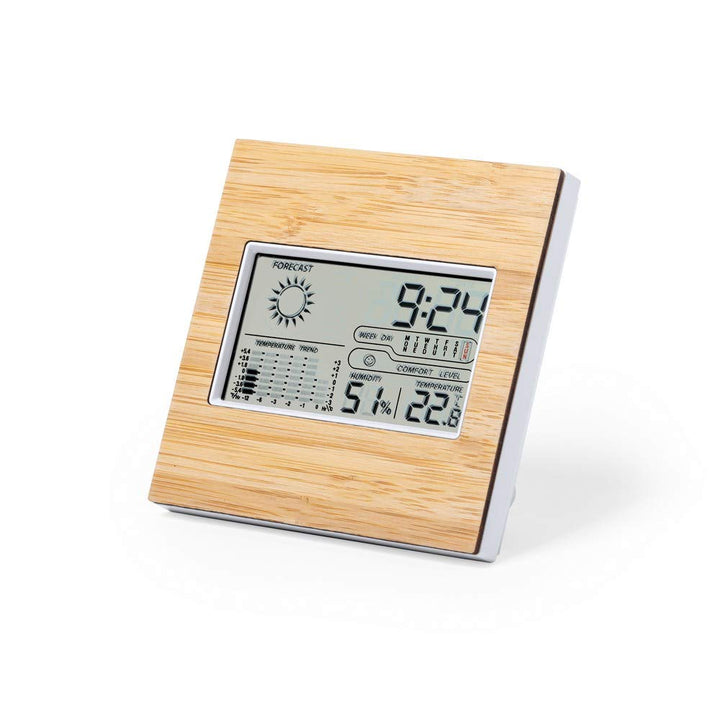Bambus Wetterstation - Temperatur - Luftfeuchtigkeit / Luftfeuchtigkeit - 12h Vorhersage &amp; Trends -