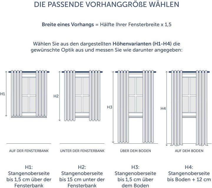 Blumtal Verdunklungsvorhänge 2er Set - Thermovorhang Hitzeschutz - Vorhang Blickdicht mit Ösen - Gar