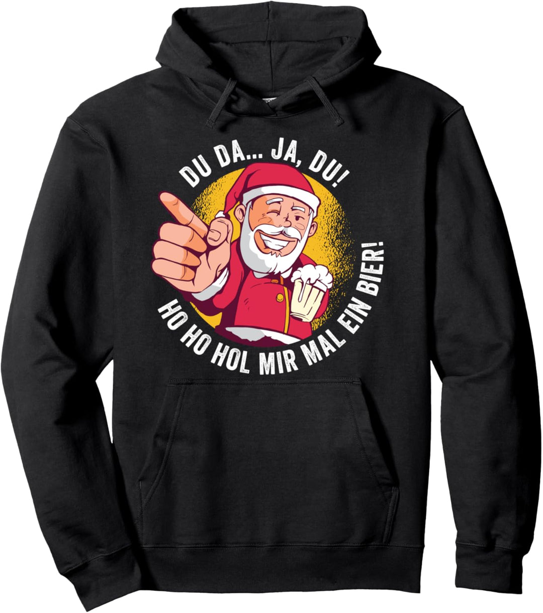 Lustiges Ugly Christmas Weihnacht Ho Ho Hol Mir Mal Ein Bier Pullover Hoodie