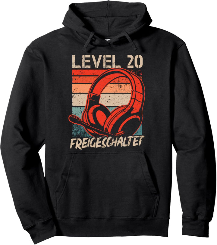 20. Geburtstag Jungen Video Gamer Level 20 Unlocked Männer Pullover Hoodie