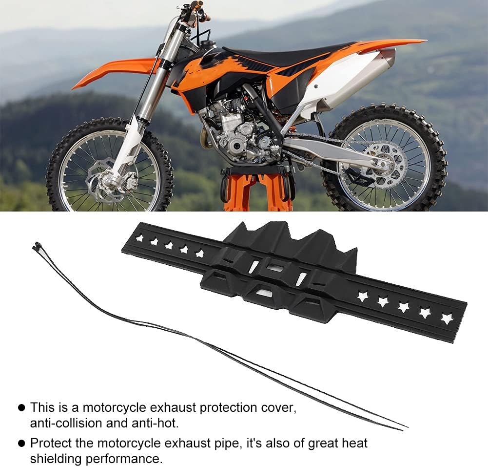 Auspuffrohrschutz, Universal Silikon Motorrad Auspuff Hitzeschild Rohrschutz Abdeckungsschutz(Schwar