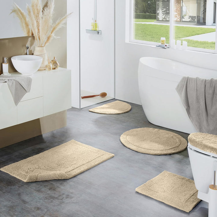 Erwin Müller Badematte, Badteppich Uni Serie Stuttgart beige Grösse 60x100 cm - extra dick, hohe Sau