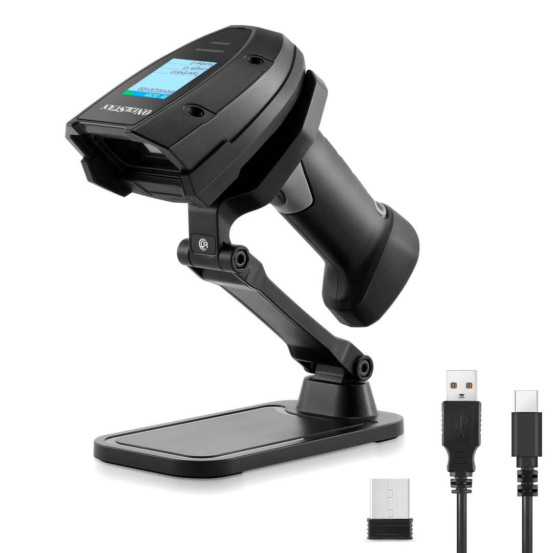 Drahtloser Barcode-Scanner, 1D-Laser-Barcode-Scanner mit Ladestation, unterstützt 2,4-GHz-Funkverbin