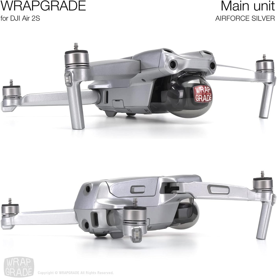 Wrapgrade Main Unit Skin kompatibel mit DJI Air 2S (Airforce Silver)