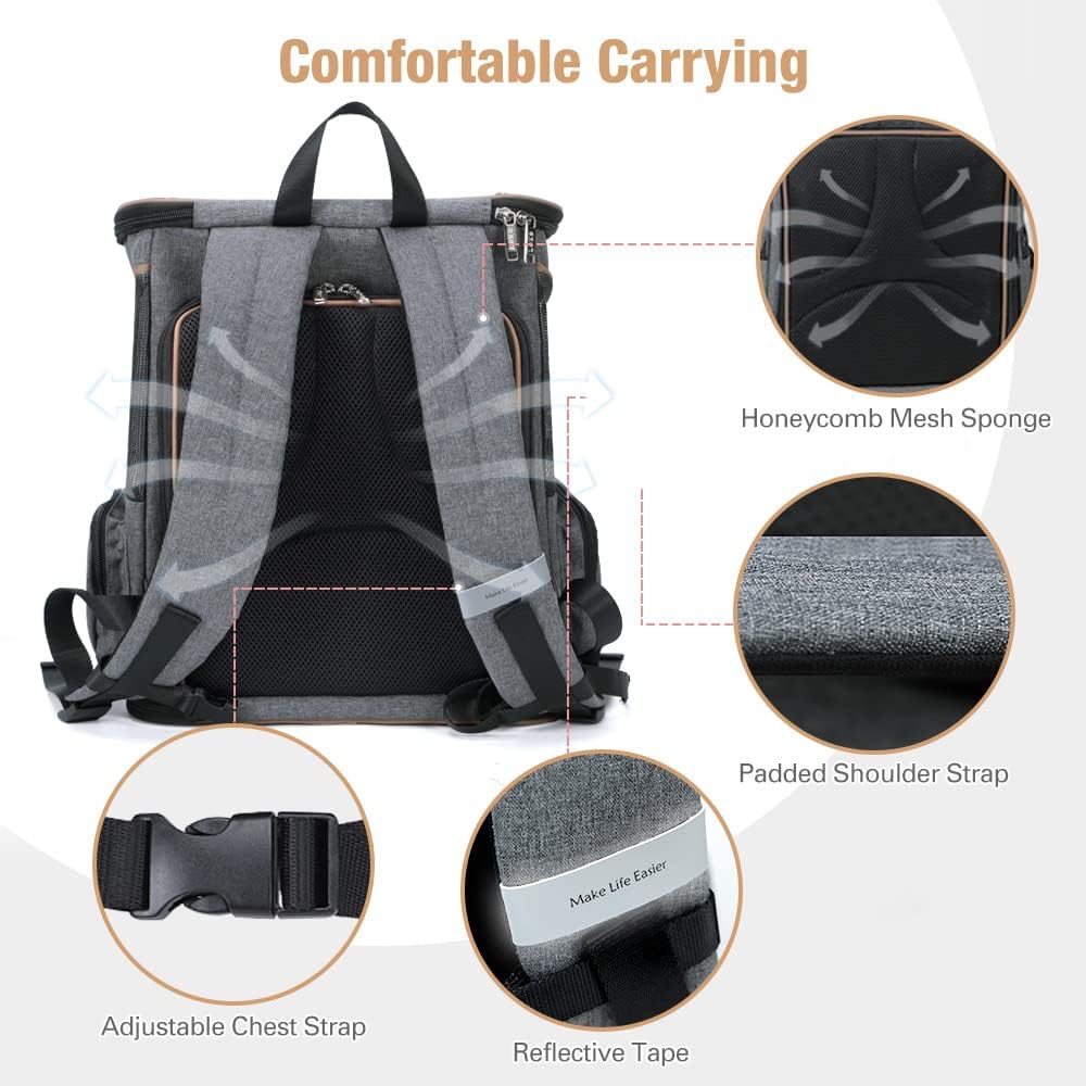 Lekesky Gross Katzenrucksack Hunderucksack für Katzen und Hunde bis 8-10kg, Erweiterbar Faltbare Hau