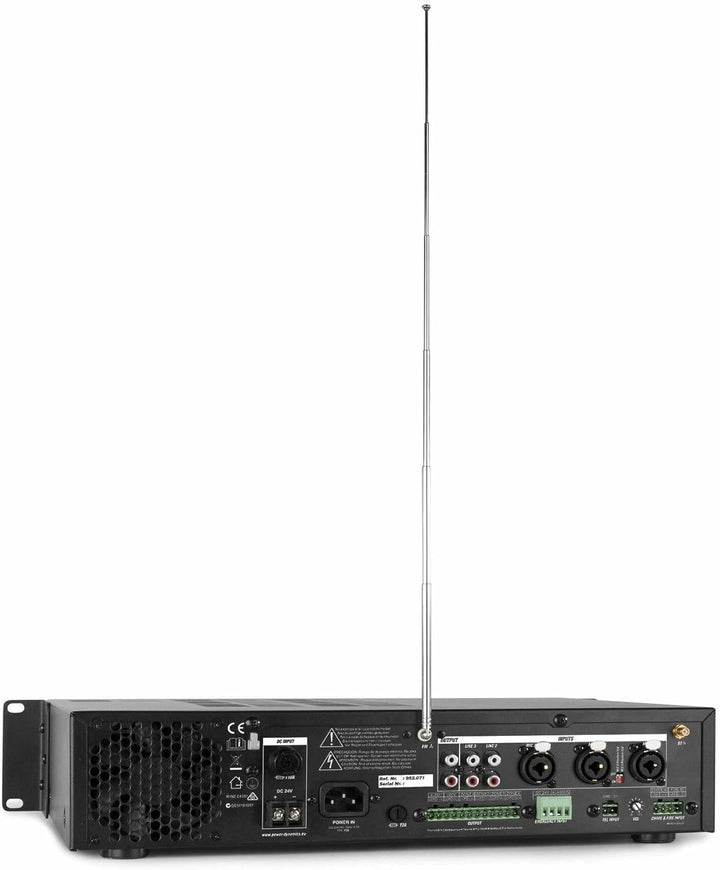 Power Dynamics PDV240MP3-4 Zonen Receiver 240 Watt, PA Verstärker mit Bluetooth, MP3, USB, SD & UKW