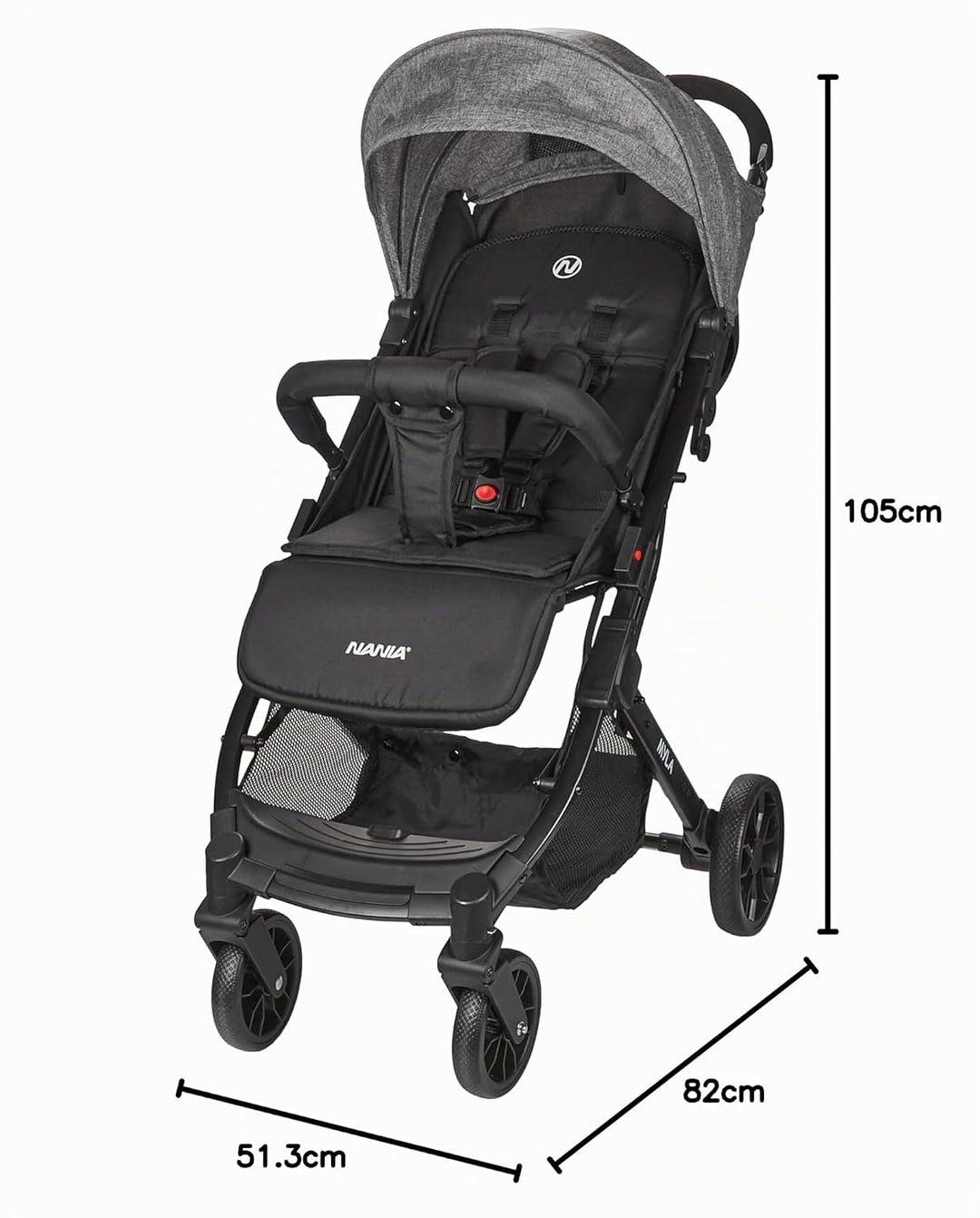 Nania Myla, kompakter Buggy, 0 bis 4 Jahre (22 kg max), leicht (7,5 kg), Stadtwagen, mit einer Hand
