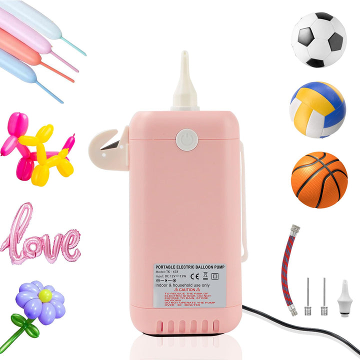 PlusFive Elektrische Ballonpumpe für Modellierballons, Tragbare Ballonpumpe Elektrisch Ball pumpe mi