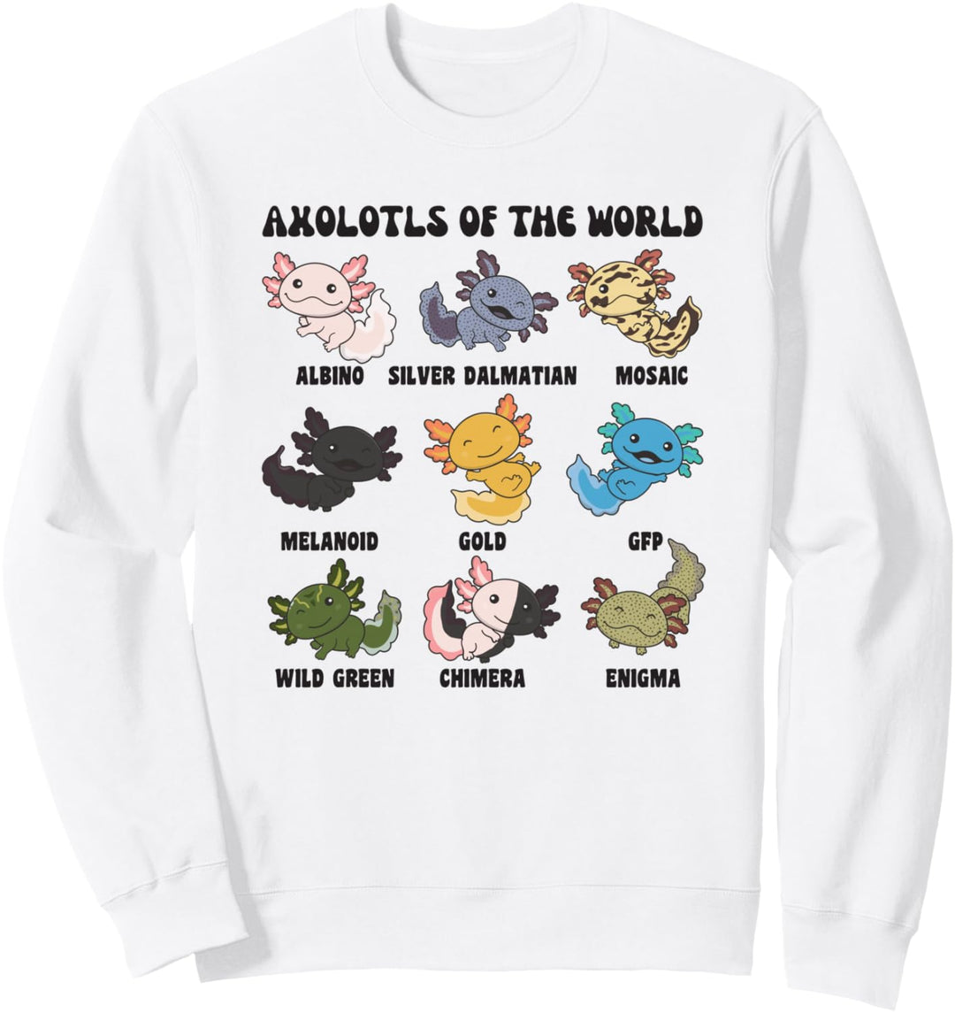 Axolotls of the world süsse Tiere Kawaii Axolotl Sweatshirt