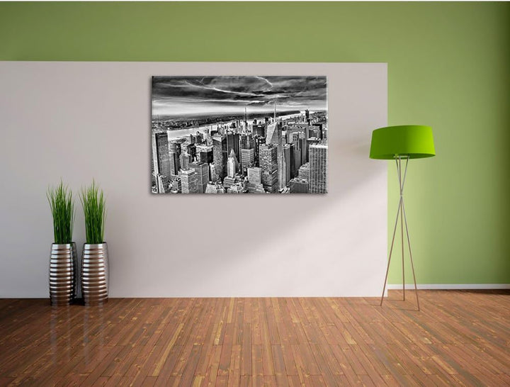 Pixxprint Skyline New York als Leinwandbild/Grösse: 100x70 cm/Wandbild/Kunstdruck/fertig bespannt, 1