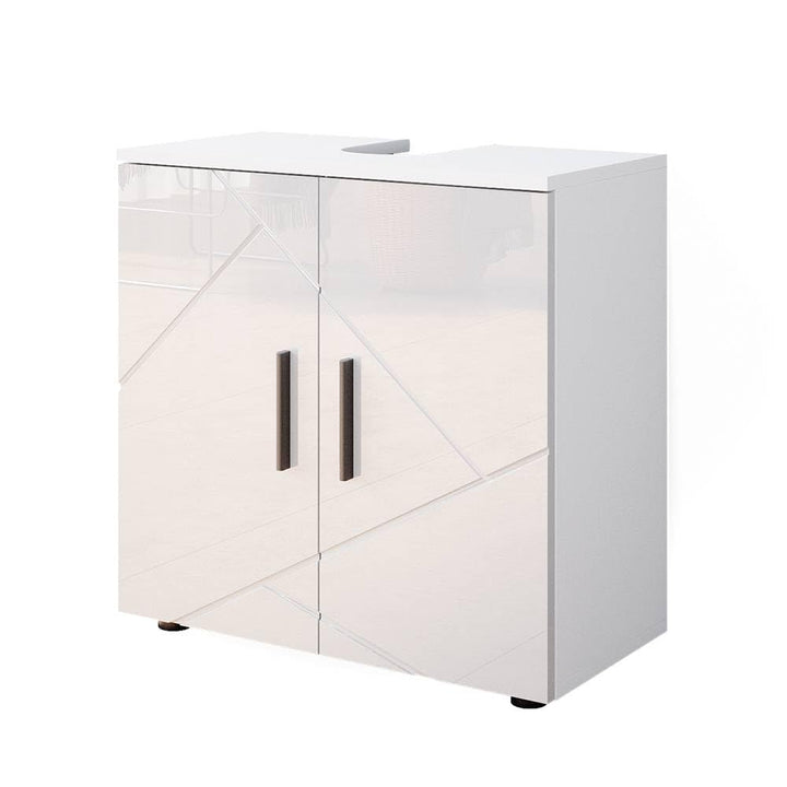Vicco Waschbeckenunterschrank Irma, Weiss Hochglanz, 60 x 59 cm Weiss Hochglanz Waschbeckenunterschr