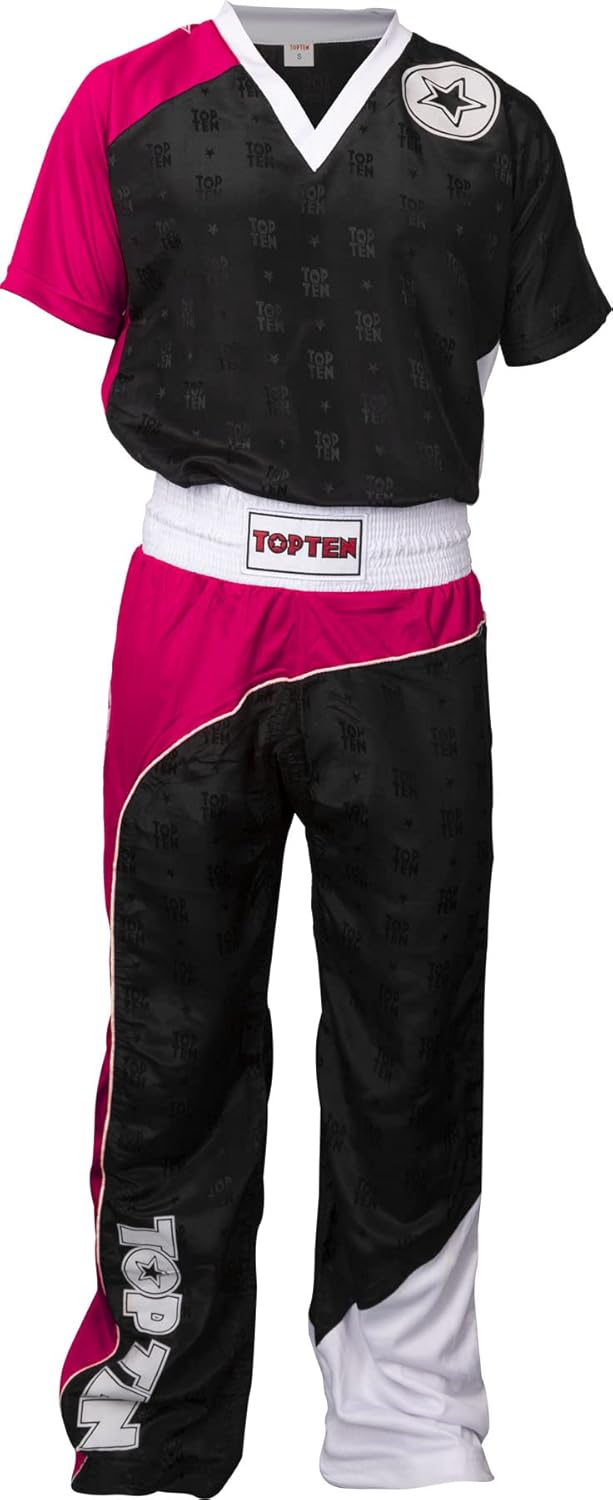 TopTen Kickboxuniform „Bow“ Schwarz - Pink - Weiss XL, Schwarz - Pink - Weiss XL