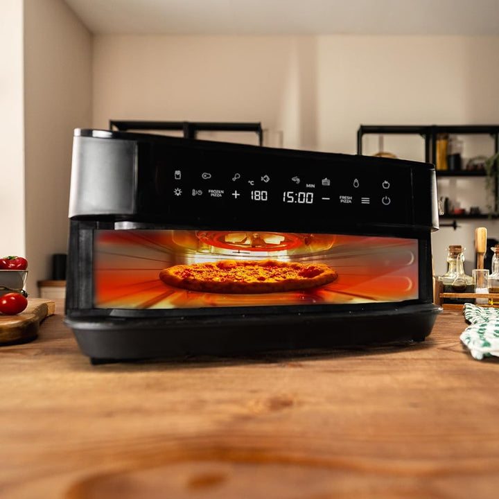 Cecotec Elektrischer Ofen für Pizza 7 l Pizza &amp; Fry 7000. 2200 W, Pizza mit 13 Zoll, Touchscreen, 8