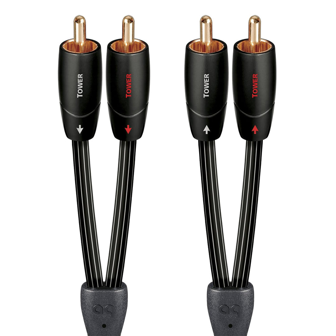 AudioQuest Tower Audiokabel, 2 x RCA auf 2 x RCA, Schwarz, Kupfer, 1 m