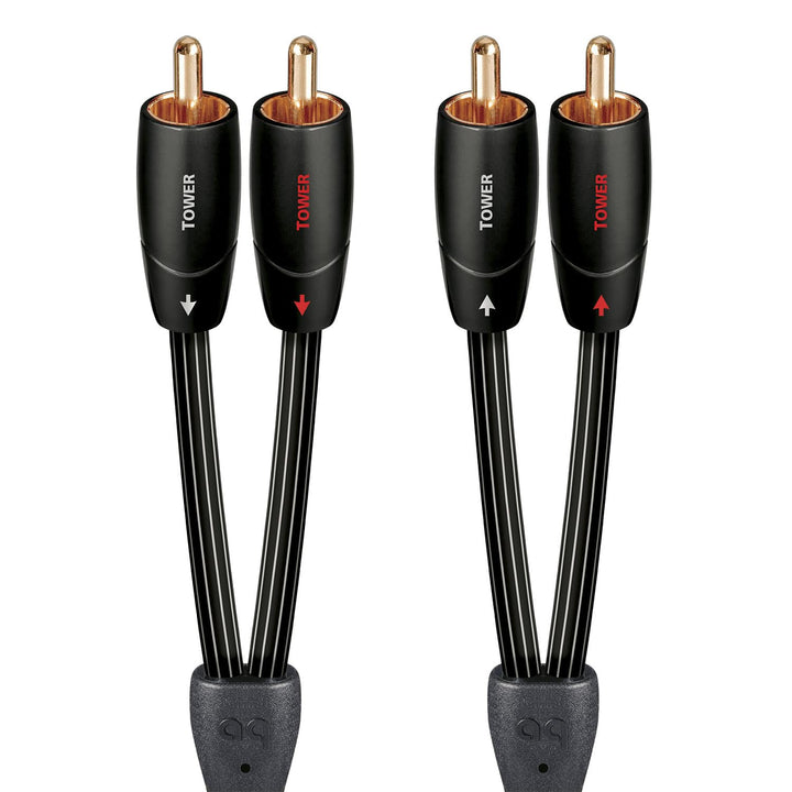 AudioQuest Tower Audiokabel, 2 x RCA auf 2 x RCA, Schwarz, Kupfer, 1 m