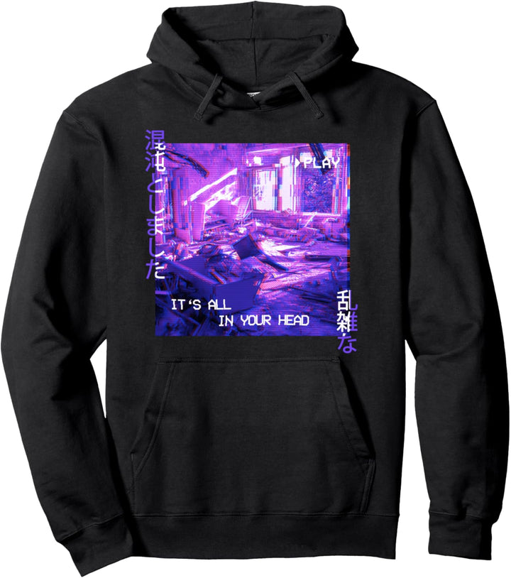 Vaporwave Sad 90s Glitch Aesthetic Streetwear Pullover Hoodie
