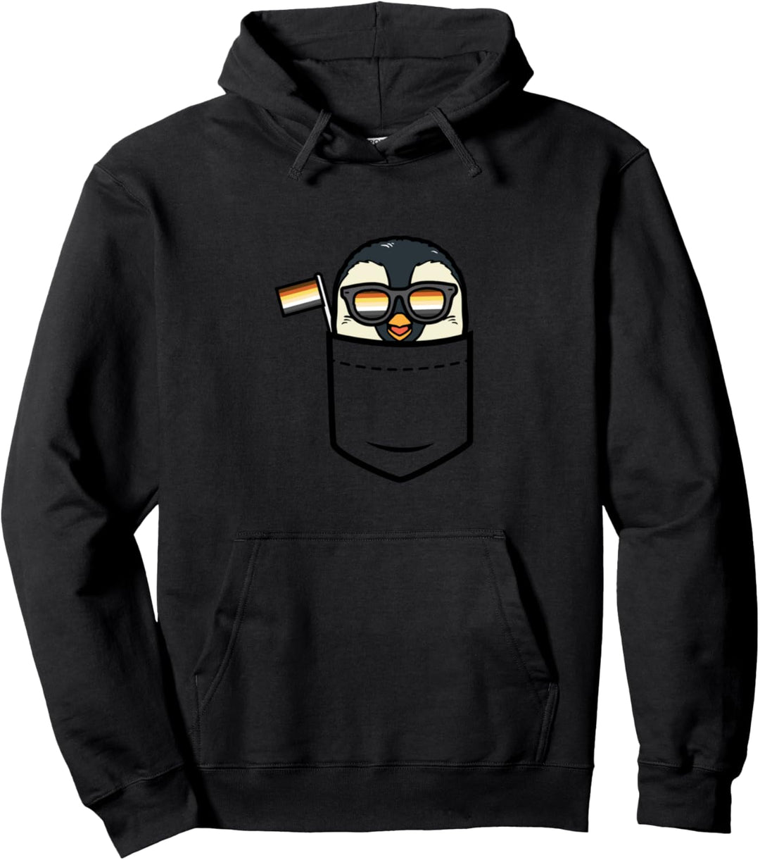 Penguin Pocket Animal LGBTQ Gay Bear Flag Gay Pride Men Pullover Hoodie