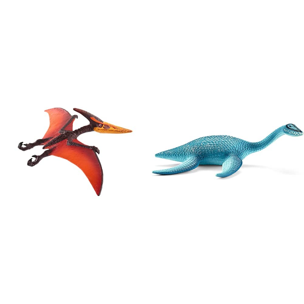 SCHLEICH 15008 Pteranodon, für Kinder ab 5-12 Jahren, DINOSAURS - Spielfigur &amp; 15016 Plesiosaurus, f