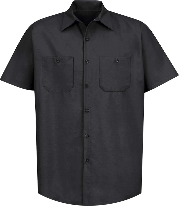 Red Kap Herren Industrial Work Shirt, Regular Fit, Short Sleeve Button-Down-Arbeitshemd S Schwarz, S