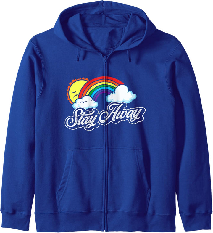 Stay Away - Funny Fluffy Clouds &amp; Rainbow Introvert Graphic Kapuzenjacke
