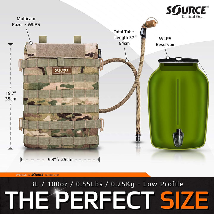 Source Razor Advance Mobility 3-Liter Hydration Pack Trinkblase 3 L / 100 oz. Multicam, 3 L / 100 oz